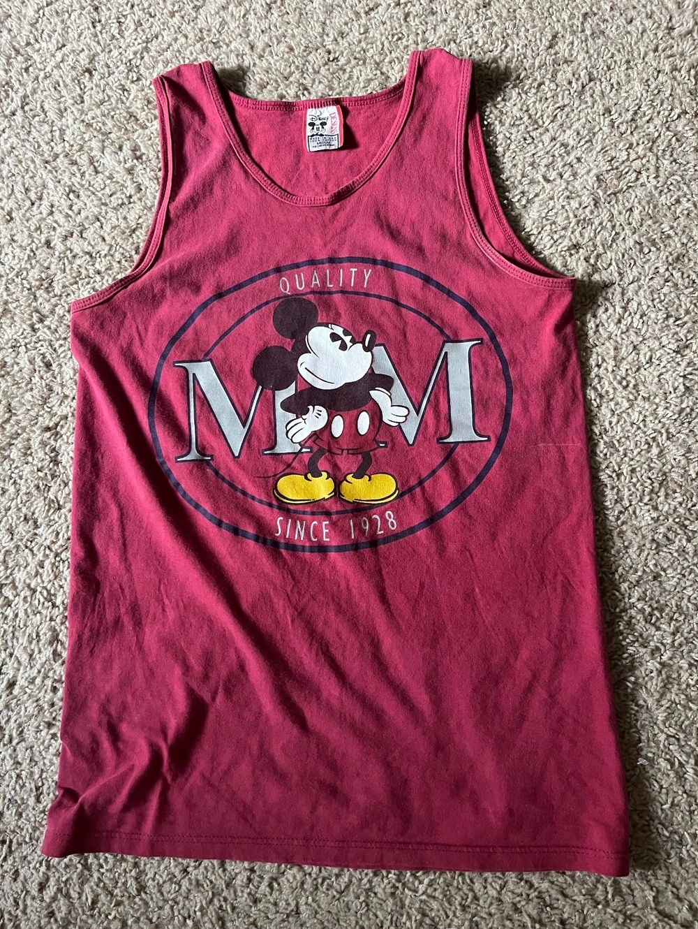 Vintage Disney Designs Mickey Mouse Red Tank Top Medium